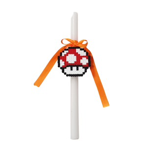 Λαμπάδα - Pixel art Μανιτάρι – Mario Mushroom (Χειροποίητη)