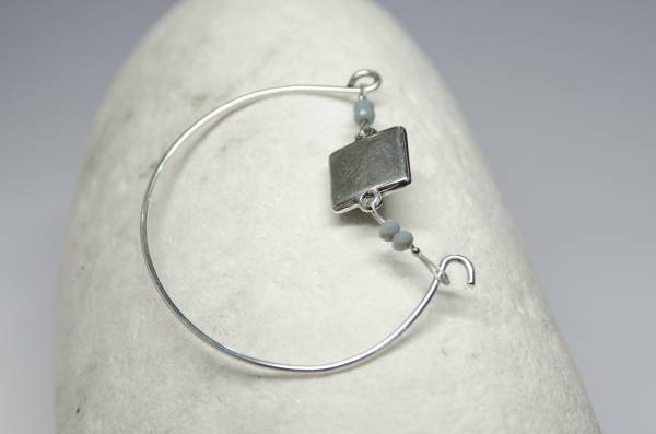 Μπρασελέ επάργυρο (double silver plated), με υγρό γυαλί σε επάργυρη βάση - Image 3