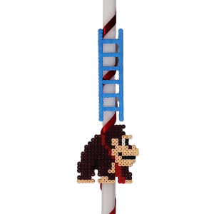 Λαμπάδα με ρίγα - Donkey Kong & σκάλα χειροποίητα pixel art
