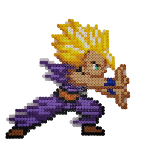 Super Saiyan από το Dragon Ball Pixel Art χειροποίητο