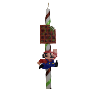 Λαμπάδα Mario Dubai Chocolate - χειροποίητη pixel art